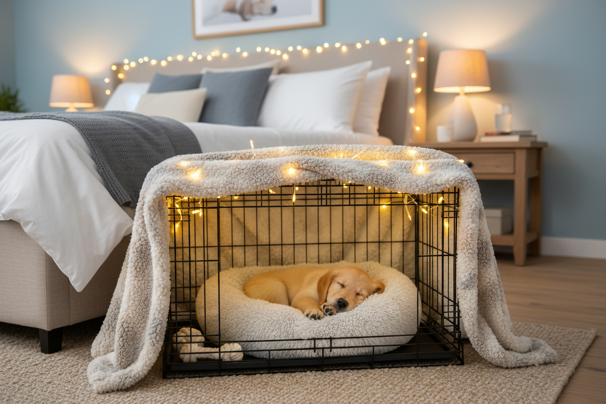 bedroom crate setup_furrificpet.com