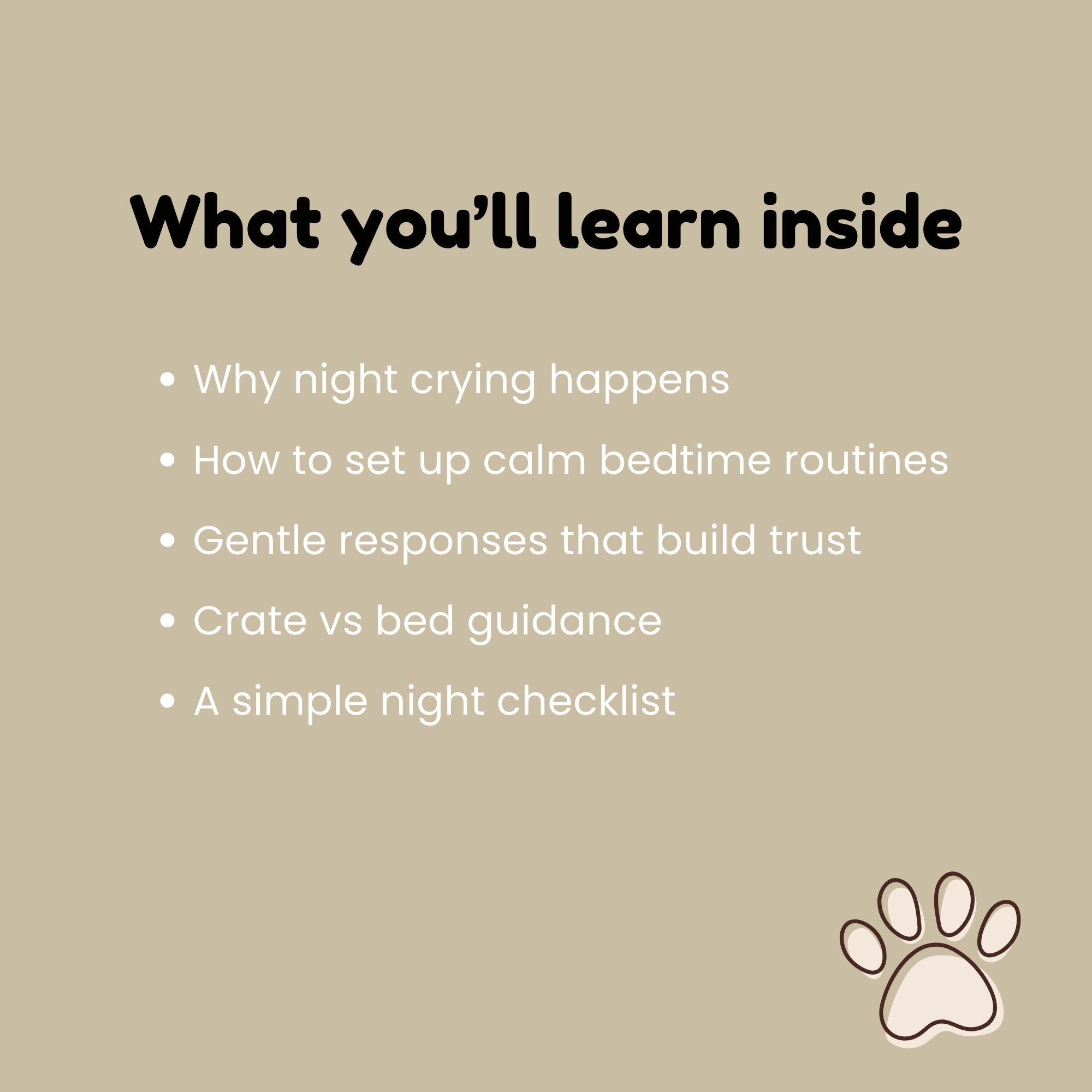Calm Nights with Your New Puppy _what youll learn inside_FurrificPet.com