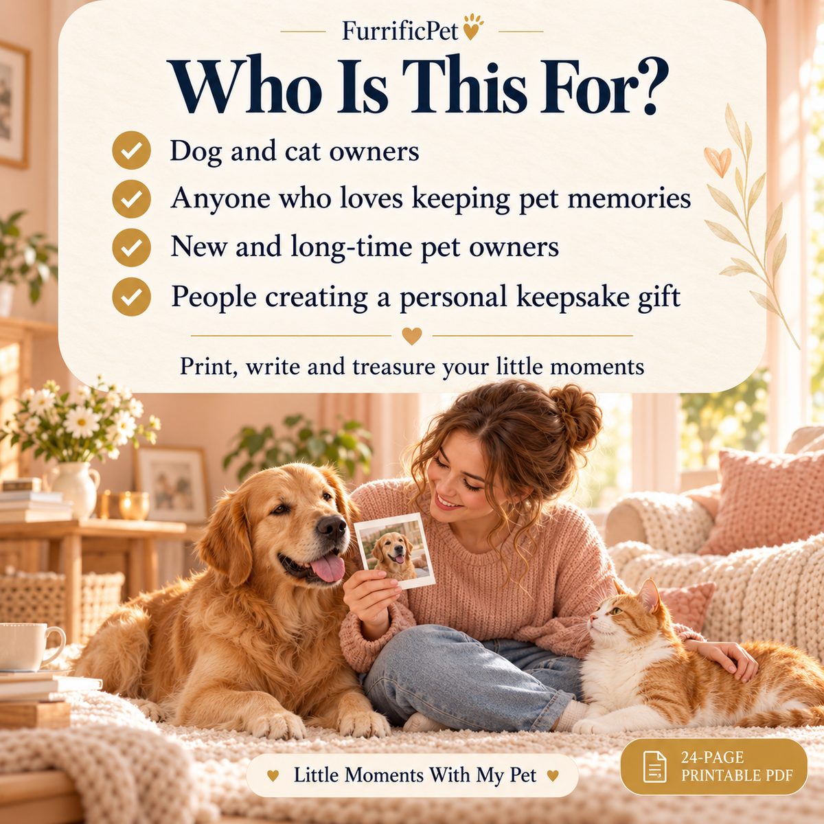 Little Moments With My Pet: A Printable Memory Journal for Dog & Cat Owners (PDF Download)