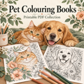 Cosy Pets: Adult Colouring Book – 30 Printable Cat & Dog Designs (PDF)