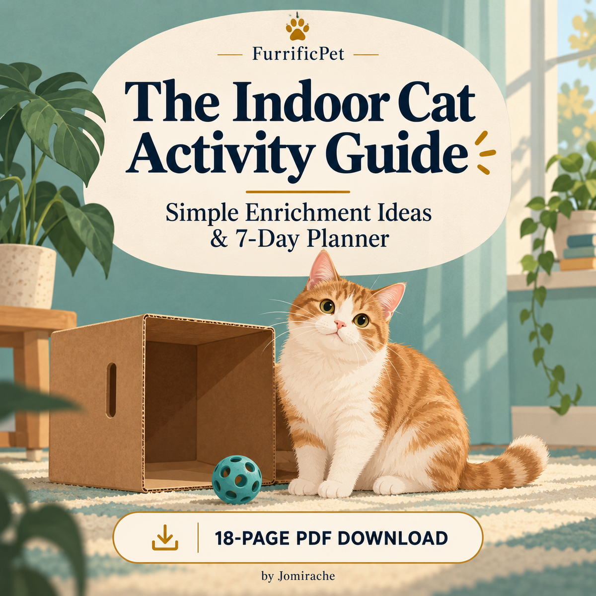 The Indoor Cat Activity Guide: Simple Enrichment Ideas & 7-Day Planner (PDF Download)