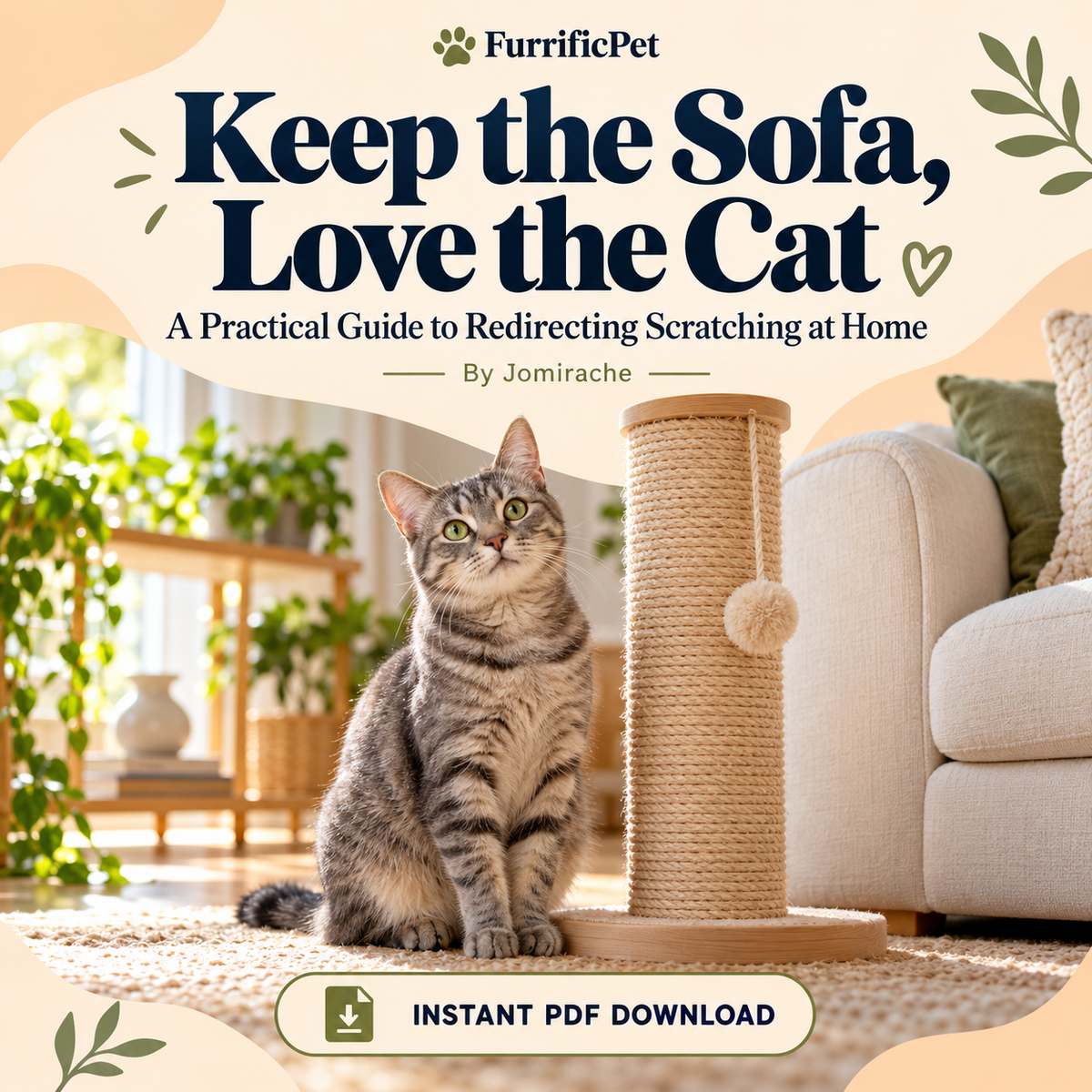 Keep the Sofa, Love the Cat: A Practical Guide to Redirecting Scratching at Home (Instant PDF)
