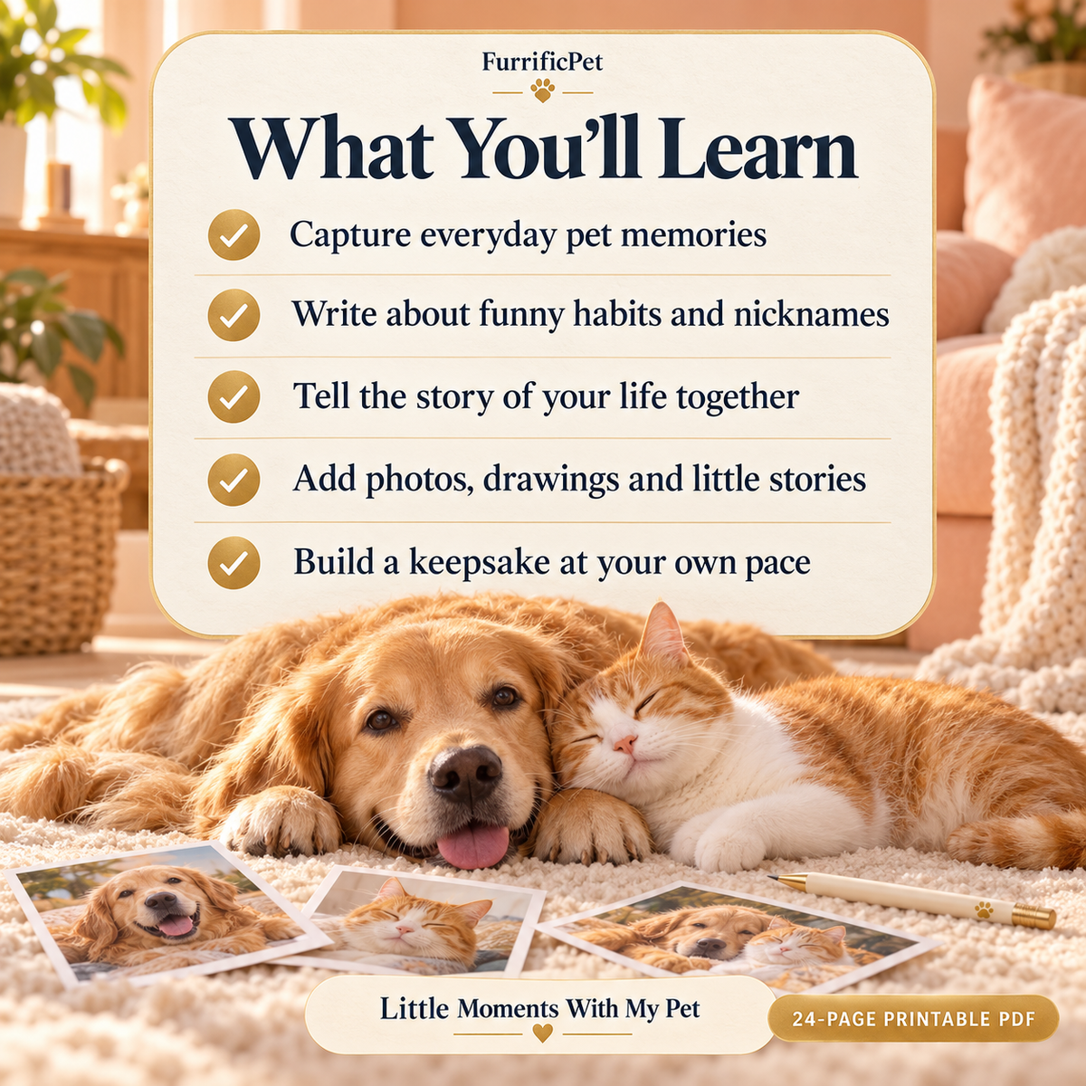 Little Moments With My Pet: A Printable Memory Journal for Dog & Cat Owners (PDF Download)