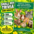 Small Pet Trivia for Adults – 100 Questions Printable PDF | Little Paws, Big Questions