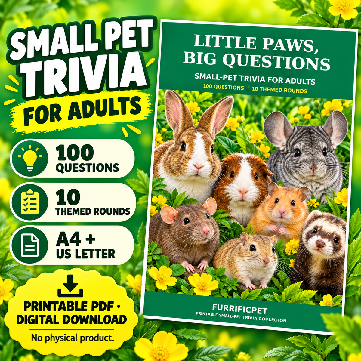 Small Pet Trivia for Adults – 100 Questions Printable PDF | Little Paws, Big Questions