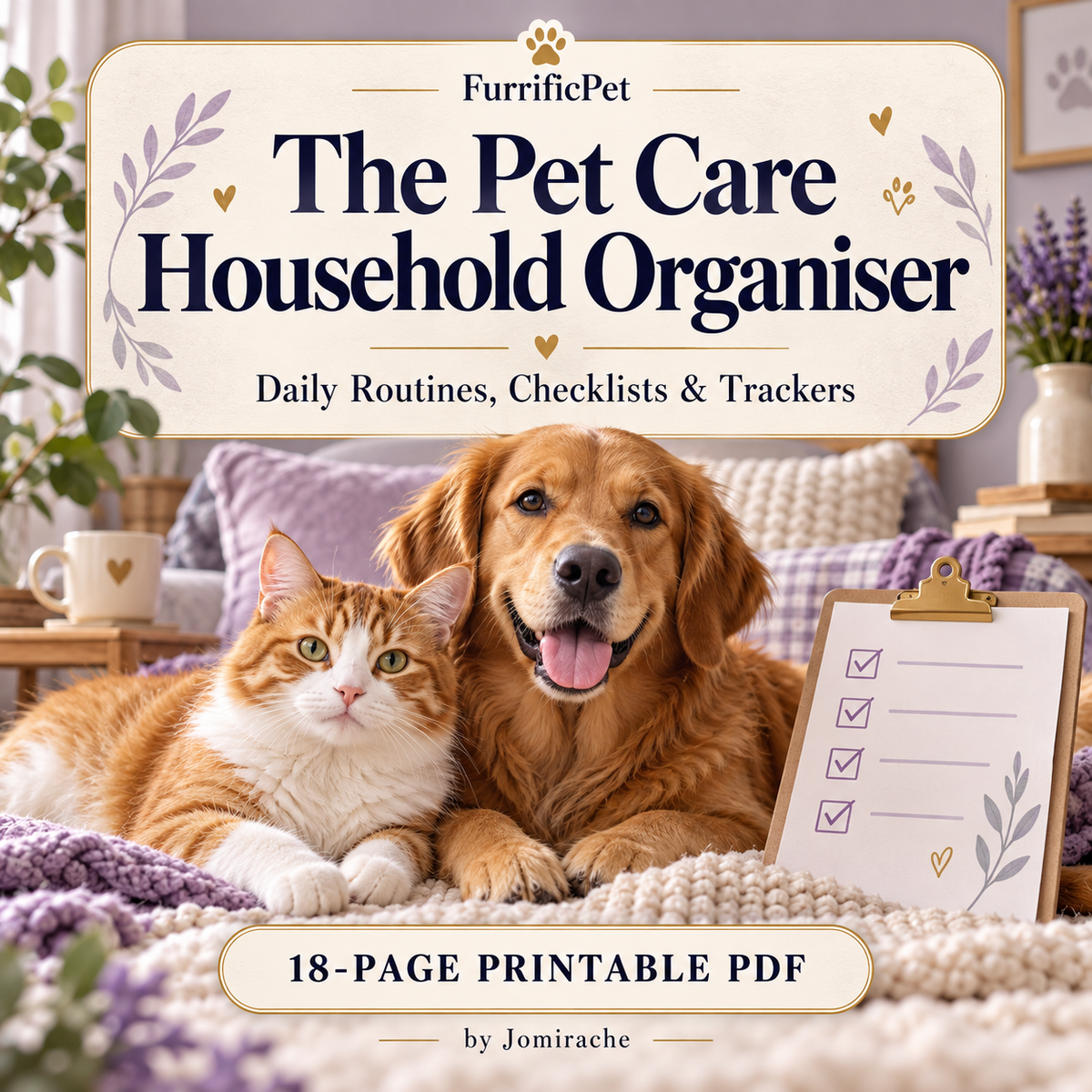 The Pet Care Household Organiser: Daily Routines, Checklists & Trackers (Printable PDF)