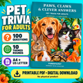 Pet Trivia for Adults – 100 Questions Printable PDF | Paws, Claws & Clever Answers