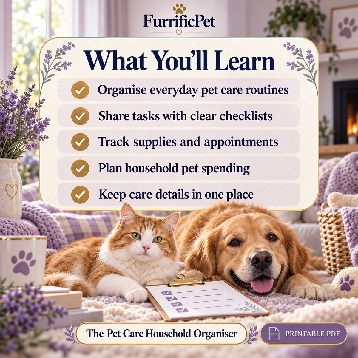The Pet Care Household Organiser: Daily Routines, Checklists & Trackers (Printable PDF)