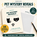 Pet Mystery Reveals: Monochrome Colour by Number for Adults – Printable PDF