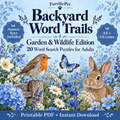 Backyard Word Trails: Garden & Wildlife Word Search for Adults | Printable PDF