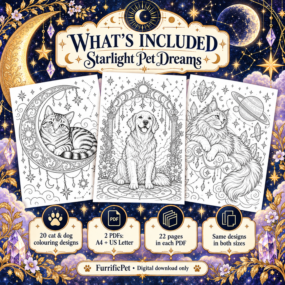 The House of Borrowed Whiskers – Creepy Pet Colouring Book for Adults (Printable PDF)