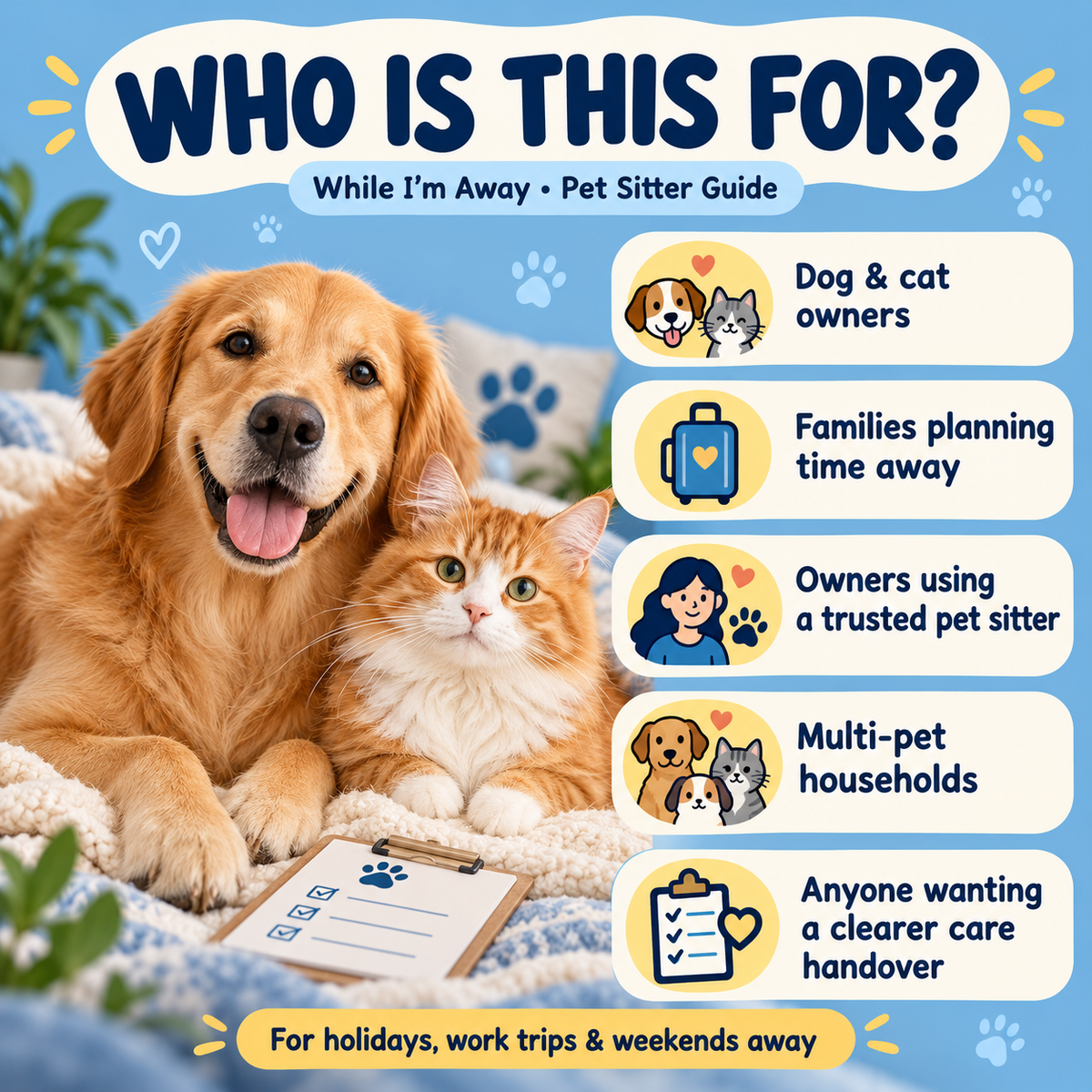 While I’m Away: The Dog & Cat Pet Sitter Guide (Printable PDF)